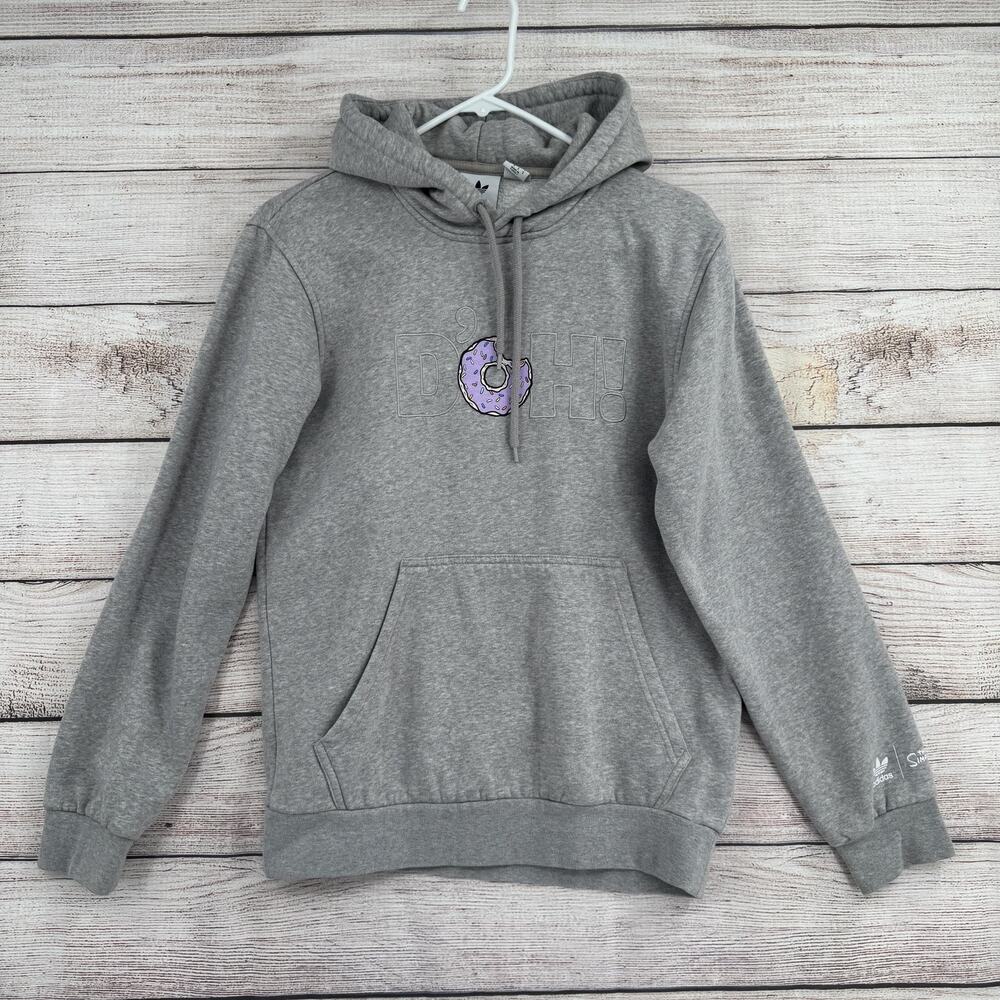 adidas Gray Hoodie with Purple Logo
